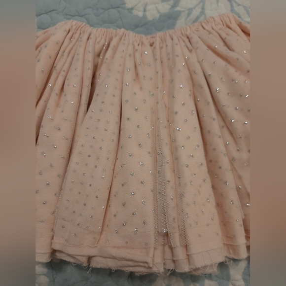 Magpie and Mabel Baby girl pink skirt with small silver sparkle polka-dots. 18m - Picture 3 of 6